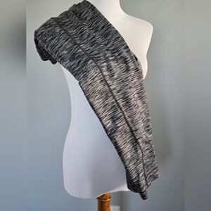 J. Crew Black and Gray Striped Capri Leggings Size L